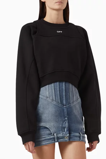 Layered Crop Sweatshirt in Cotton