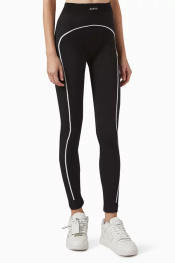 Logo Stamp Seamless Leggings in Stretch Nylon