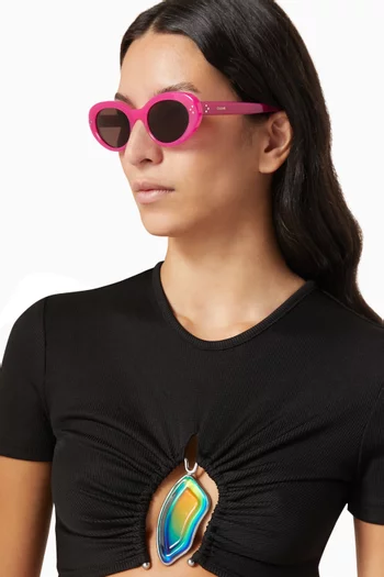 نظارة شمسية تريومف بإطار بيضاوي أسيتات