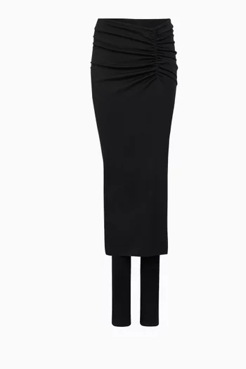 Draped Skirt Pants in Ultrafine Merino Knit
