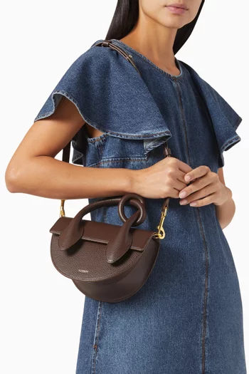 Pretzel Shoulder Bag in Pebble Grained Leather