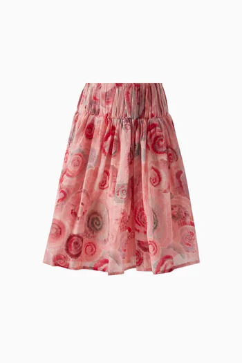 Abstract Print Skirt in Cotton-blend