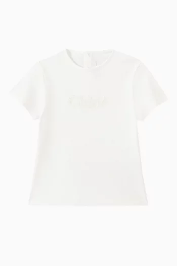 Logo Embroidered T-shirt in Cotton