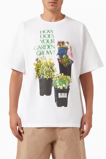 Flower Pot Print T-shirt in Cotton