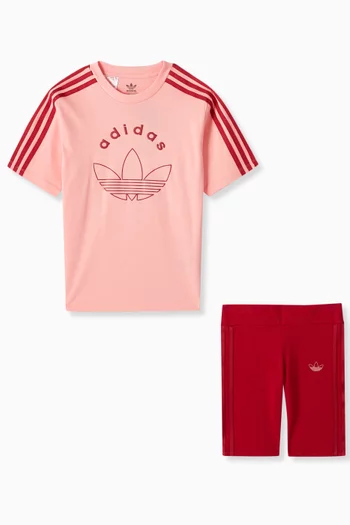 Logo T-shirt & Cycle Shorts Set in Cotton-jersey