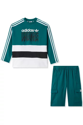 Logo-print T-shirt & Cargo Shorts Set