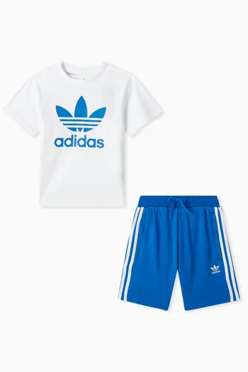 Adicolor T-shirt & Shorts Set in Cotton-jersey