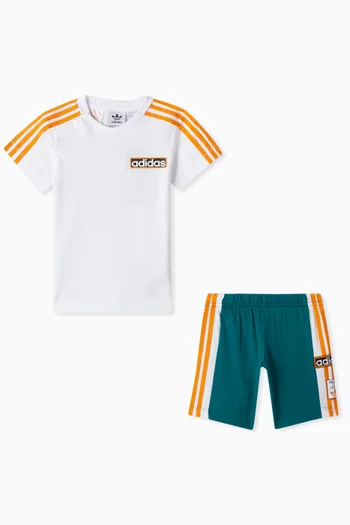 Logo-print T-shirt & Shorts Set in Cotton-jersey