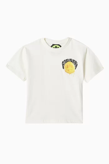 Three-eye Smiley T-shirt in Cotton