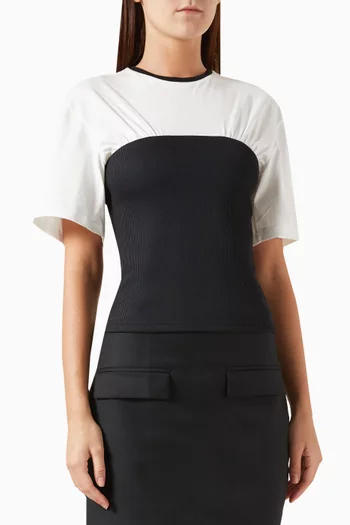 Priya Contrast Top in Cotton