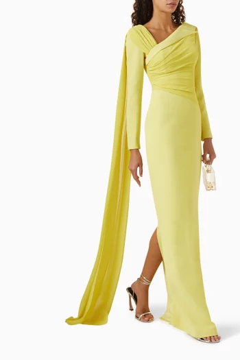 Estee Cape Gown in Crepe & Chiffon