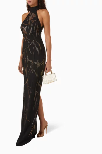 Elea Embellished Gown in Crepe