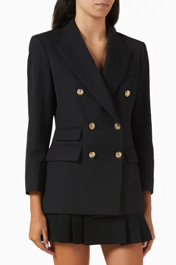 Toscane Double-Breasted Suit Jacket in Wool-blend