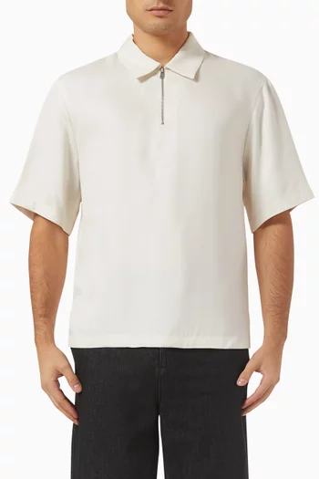 Half-zip Polo Shirt in Lyocell-blend