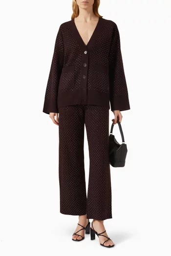 Embellished Drawstring Pants in Viscose Knit