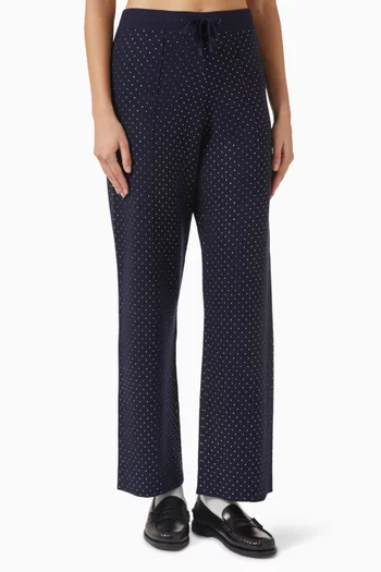 Embellished Drawstring Pants in Viscose Knit