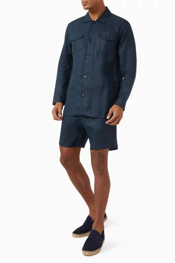 شورت برباط تضييق كتان