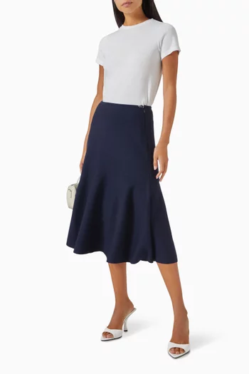 The Odil Midi Skirt in Merino Wool