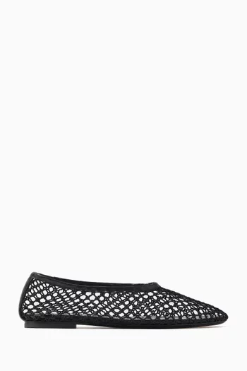 Alba Ballet Flats in Crochet Leather