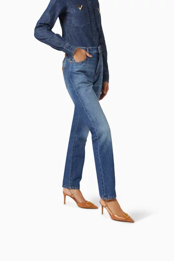 VLOGO Signature 80 Slingback Pumps in Calfskin