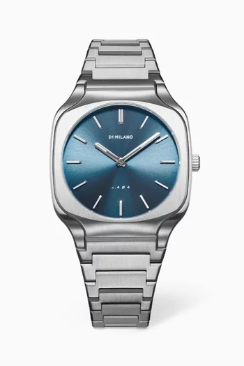 Caribbean Square Quartz Stainless Steel Watch, 37mm