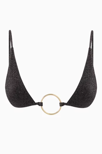 Dark Moon Triangle Bikini Top in Lurex
