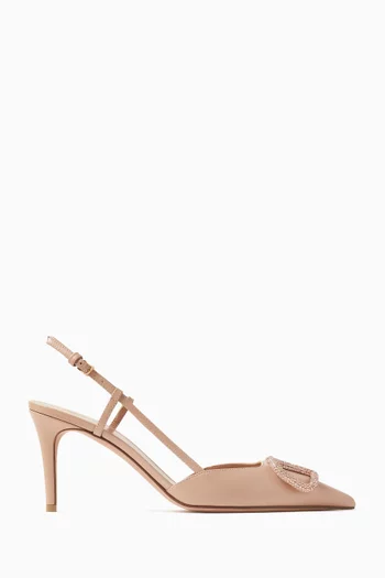 VLogo Signature Slingback 80 Pumps in Calfskin