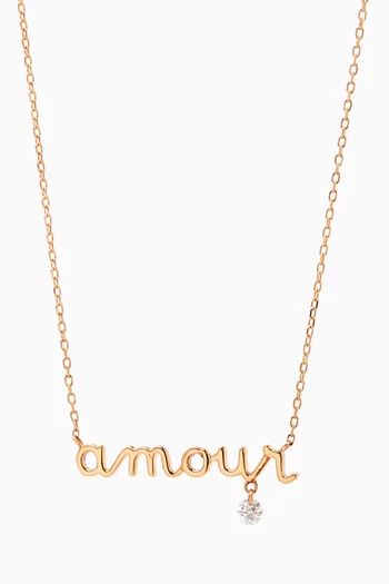 Venus Amour Diamond Necklace in 18kt Rose Gold