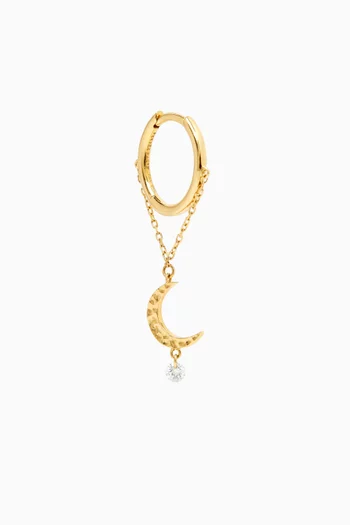 Moon Chain Diamond Single Earring in 18kt Gold