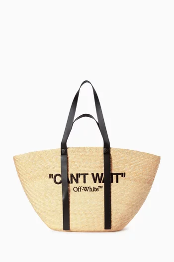 Day Off Panier Tote Bag in Woven Raffia