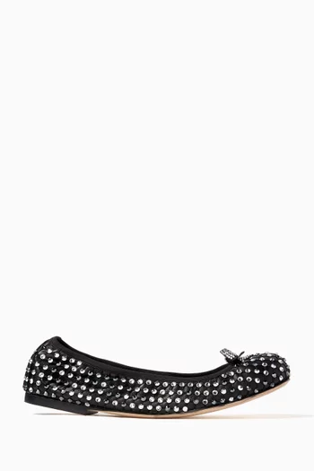 Rhinestones Mesh Sandals in Satin