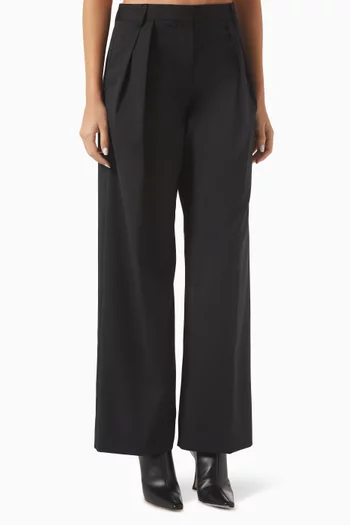 Enzo Wide-leg Pants in Wool-blend