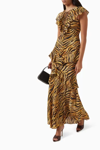 Sphinx Tiger-print Maxi Dress in Viscose