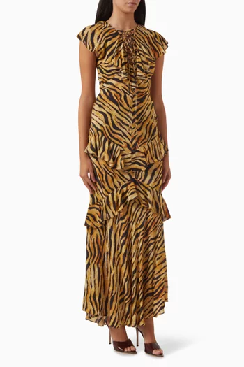 Sphinx Tiger-print Maxi Dress in Viscose