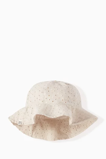 Amelia Broderie Anglaise Sun Hat in Organic Cotton