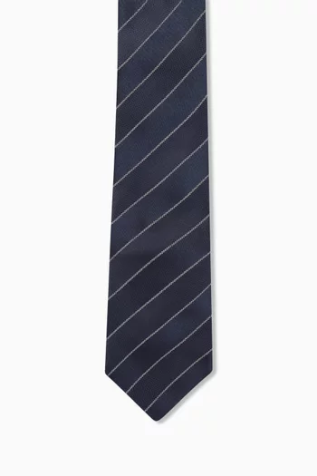 ربطة عنق بنقشة شيفرون مخططة حرير