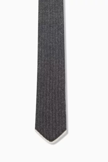 Ribbed Knit tie in Cashmere-blend