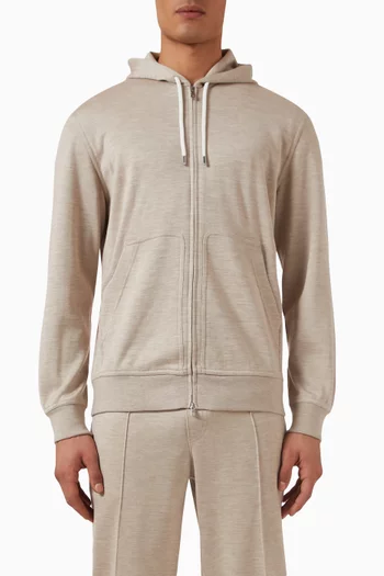 Zip-up Hoodie in Cashmere & Silk