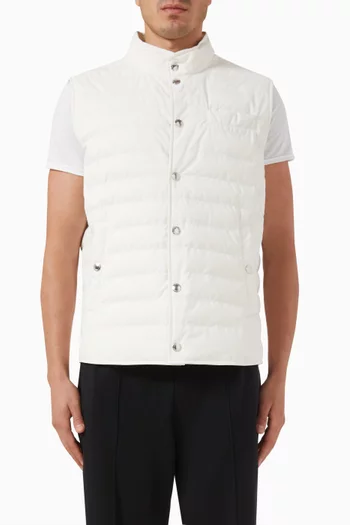 Quilted Down Vest in Bonded Taffeta