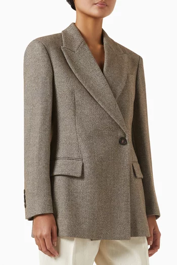 Chevron Blazer in Tech-wool