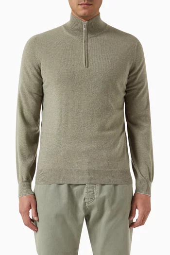 Zip Sweater in Cashmere
