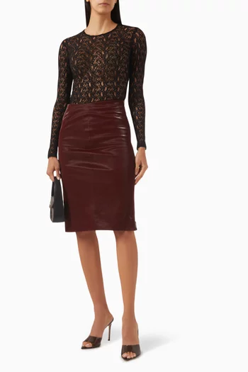 Long-sleeve Crew Neck Top in Lace