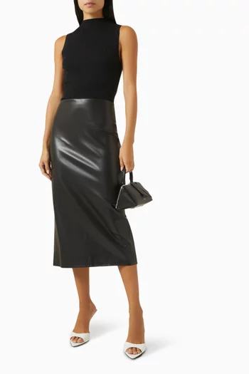 Ribbed Sleeveless Sweater in Silk-blend