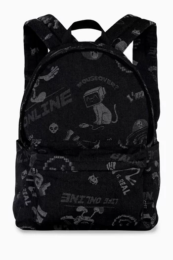 Mio Comic-print Backpack in Cotton