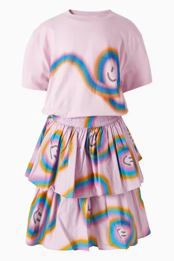 Brigitte Smiley Face Skirt in Organic Cotton