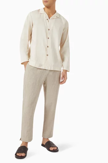 Elasticated Pants in Linen