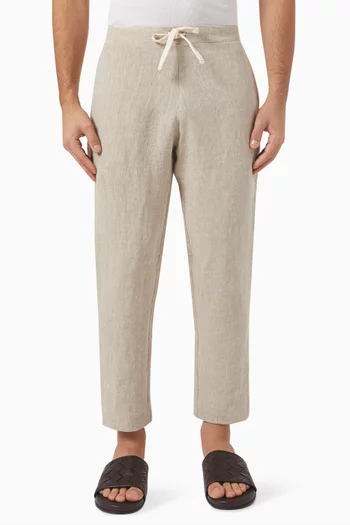 Elasticated Pants in Linen