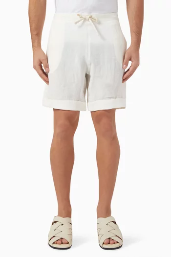 Elasticated Shorts in Linen