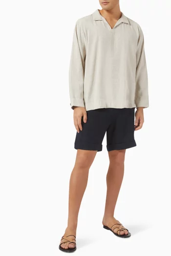 Elasticated Shorts in Linen