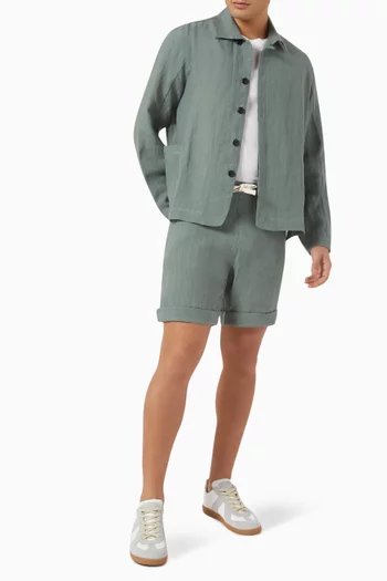 Elasticated Shorts in Linen